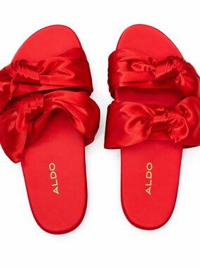 🖤Aldo Women's Vibrant Red Satin Sandals